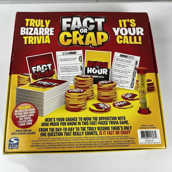 2011 Fact or Crap Board Game Family Game Trivia with Attitude, English Ages 12+ - Picture 13 of 16
